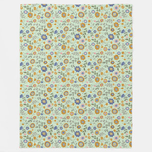 Boho pattern 01.w Lgreen BG Fleece Blanket
