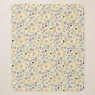 Boho pattern 02.w LYellow BG Sherpa Blanket