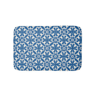 Boho Pattern in Blue – Elegant & Bold Bath Mat