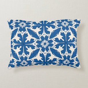 Boho Pattern in Blue – Elegant & Bold Decorative Cushion
