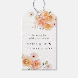 Boho Peach & Blush Floral Wedding Gift Tags