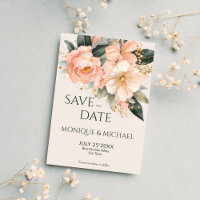 Boho peach earthy floral wedding