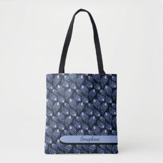 Boho Peacock Feather Tote Bag