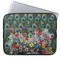 Boho Peacock Feathers And Wildflowers