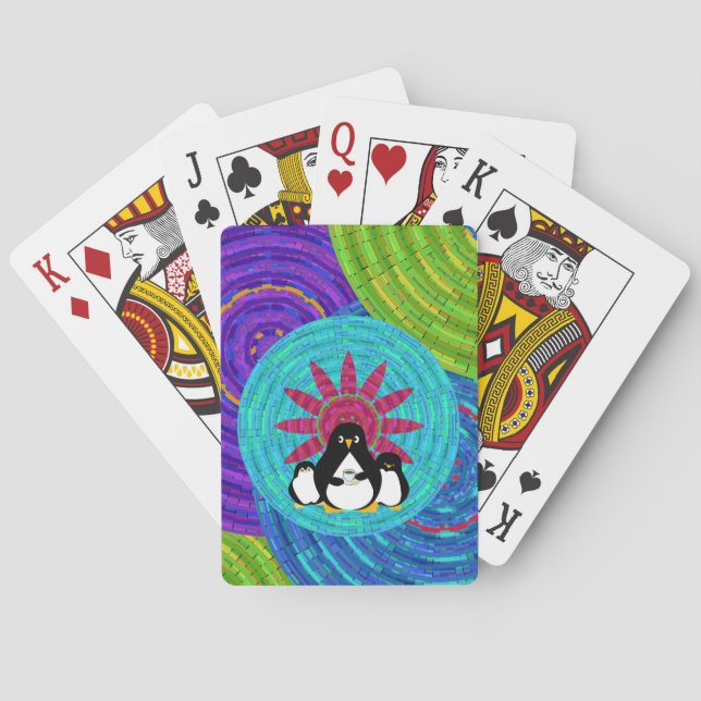 BoHo Penguins Playing Cards (Back)