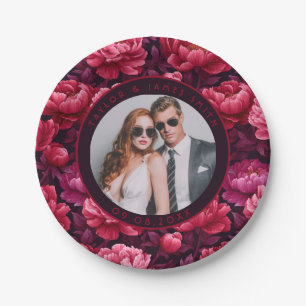 Boho Peonies Plates For Wedding Reception Party