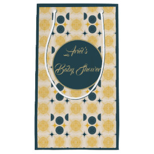 Boho Personalised Sun Moon Stars Blue Yellow Small Gift Bag