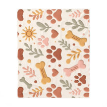 Boho Pet Blanket | Cosy Paw Print & Heart Design