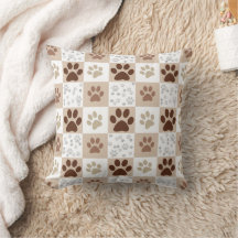 Boho Pet Paw Chequered Pattern