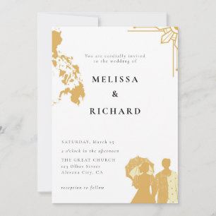 Boho Philippines Sun Wedding Invitation Filipino