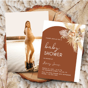 Boho Photo Arch Baby Shower Invitation