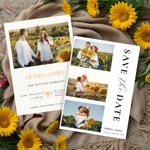 Boho Photo Collage Elegant summer Save the Date Invitation