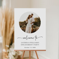Boho Photo Engagement Party Welcome Sign