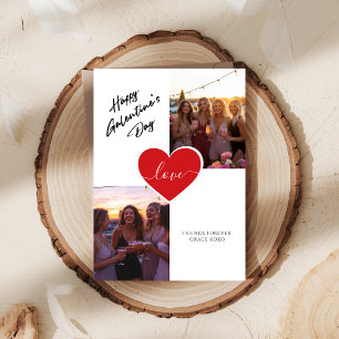 Boho Photo Galantines Day Girly Love Valentines Holiday Card
