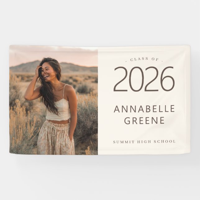 Boho Photo Graduation Banner Class of (Horizontal)