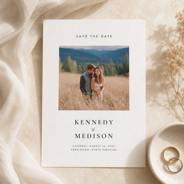 Boho Photo Save the Date | Modern Minimalist Cards (Creator Uploaded)