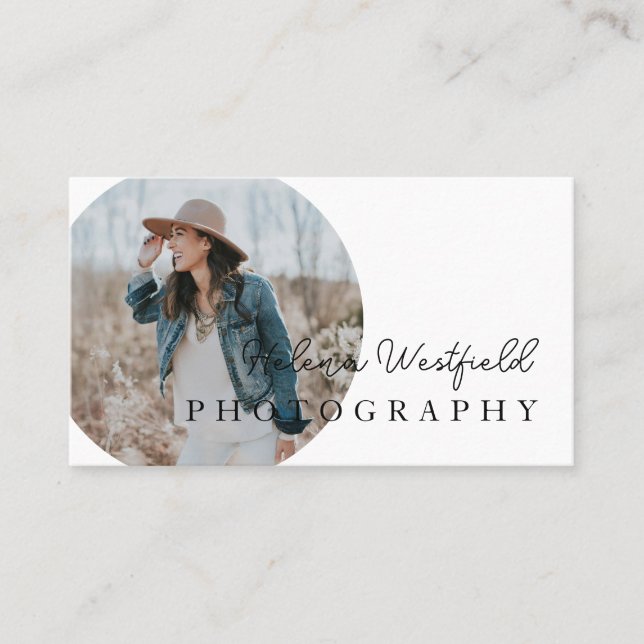Boho Photo Small Business Card  (Front)