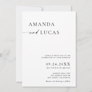 Boho Photo Wedding Invite   German Minimalist