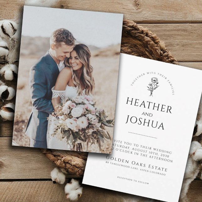Boho Photo Wedding Invite | Modern Minimalist (Creator Uploaded)