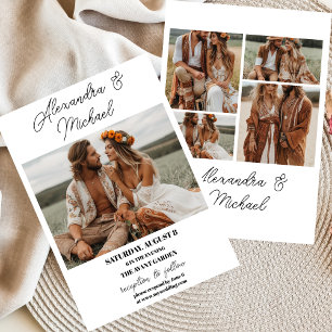 Boho Photo Wedding Modern Minimalist Invitation