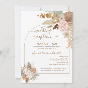 Boho Photo Wedding Reception Invitation