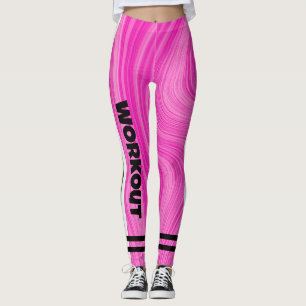 Boho pink Agate marble l Workout Cute Pink Leggings