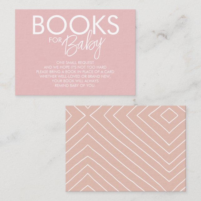 Boho Pink and Blush Book Request Enclosure Card (Front/Back)