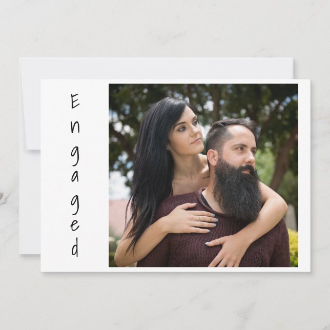 Boho Pink and Gold Feathers Engagement Announcement (Front)