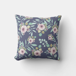 Boho Pink and Green With Purple Back Cushion