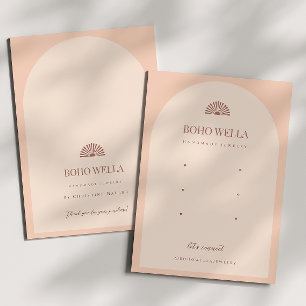 Boho Pink Arch Earring Display Card with Logo