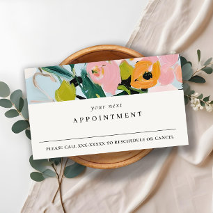 Boho Pink Blue Green Painted Floral Apponitment Business Card