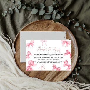 Boho Pink Bow book for baby request Card