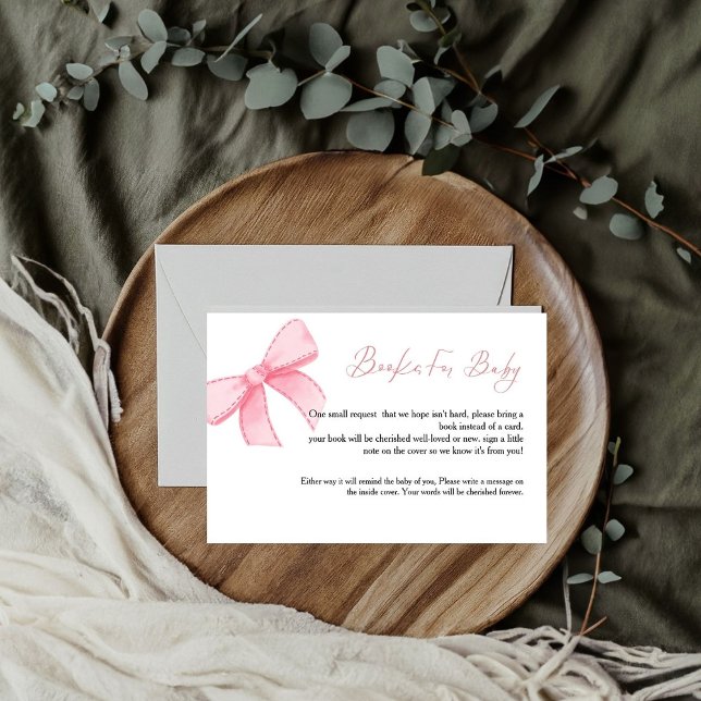 Boho Pink Bow  book for baby request Card (Creator Uploaded)