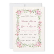 Boho Pink Butterfly Wedding Invitation - Watercolo