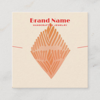 Boho Pink Charm Minimalist Art Necklace Display Square Business Card