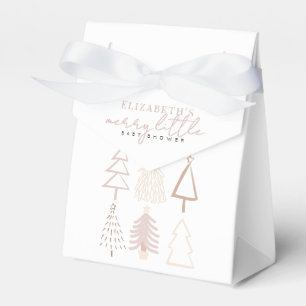 Boho Pink Christmas Trees Baby Shower Favour Box