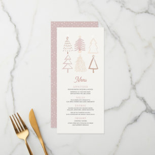 Boho Pink Christmas Trees Holiday Party Menu