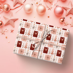 Boho Pink Christmas Wrapping Paper