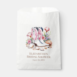 Boho Pink Coastal Cowgirl Boots Bridal Shower Favour Bag