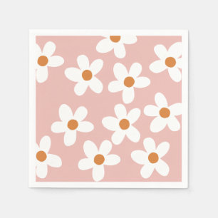 Boho Pink Daisy Birthday   Napkin