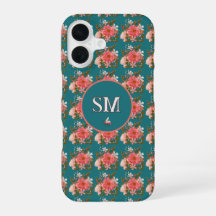 Boho Pink Floral Personalise Monogram