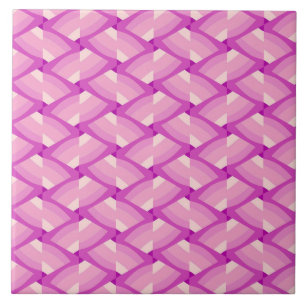 Boho Pink Geometric Mid-Century Modern Ceramic Tile