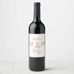 Boho pink Girl Baby Clothes Wine Label