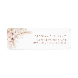 Boho Pink Girl Baptism Return Address  Label