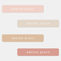 Boho Pink Girl Name Labels