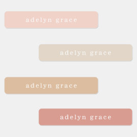 Boho Pink Girl Name Labels