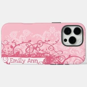 Boho Pink Girly Girl Swirl Grunge iPhone 16 Pro Max Case