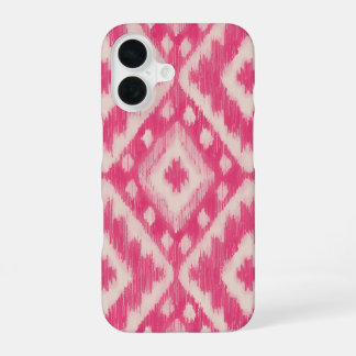 Boho Pink Ikat Design iPhone 16 Case