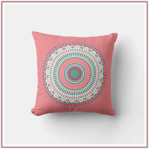 Boho Pink Pastel Mandala Cushion