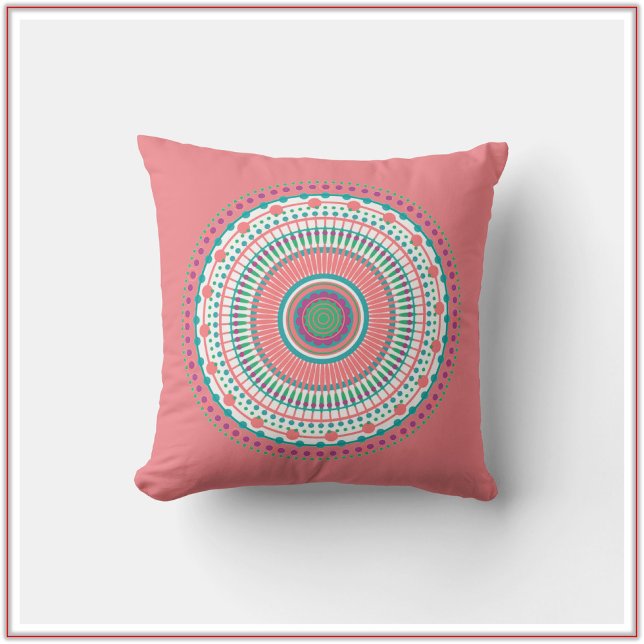 Boho Pink Pastel Mandala Cushion (Creator Uploaded)